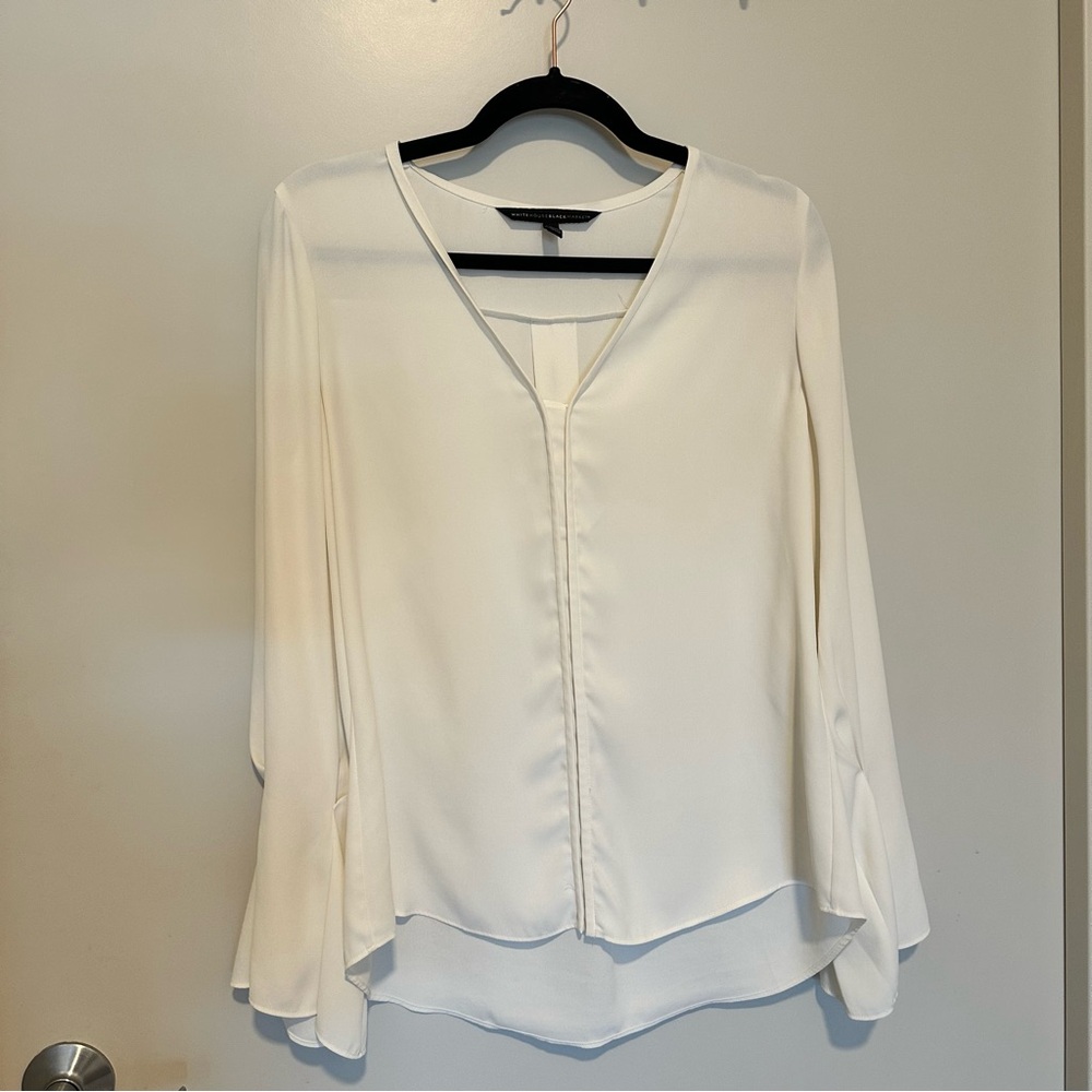 White House Black Market Ivory Blouse